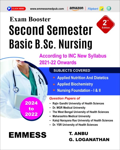 Exam Booster   Second Semester Basic B.Sc. Nursing ( According to INC New Syllabus 2021-22 Onwards )